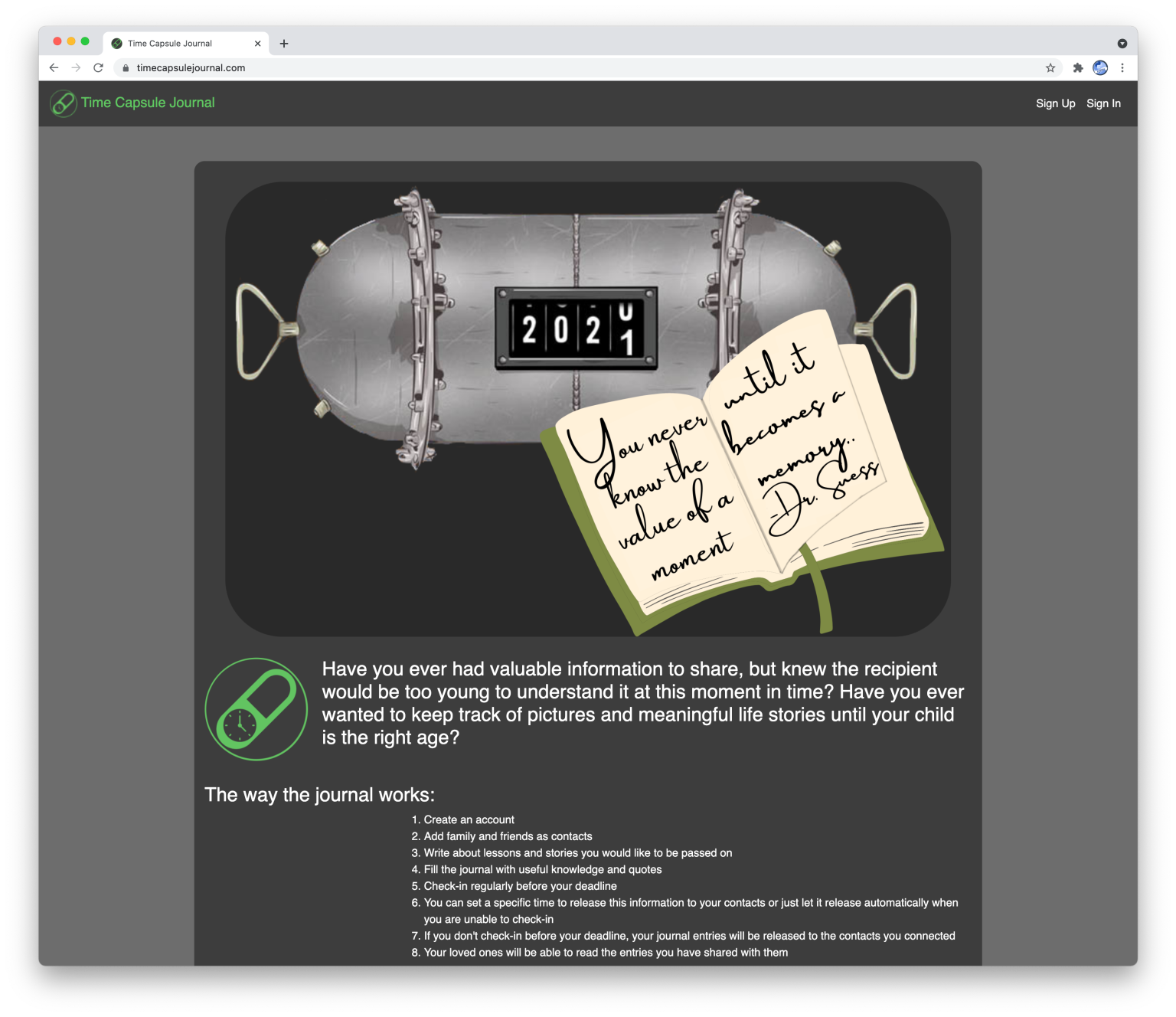 Time Capsule Journal screenshot
