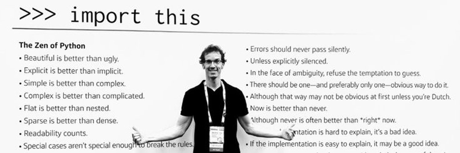 Bob Belderbos at PyCon in front of the Zen of Python